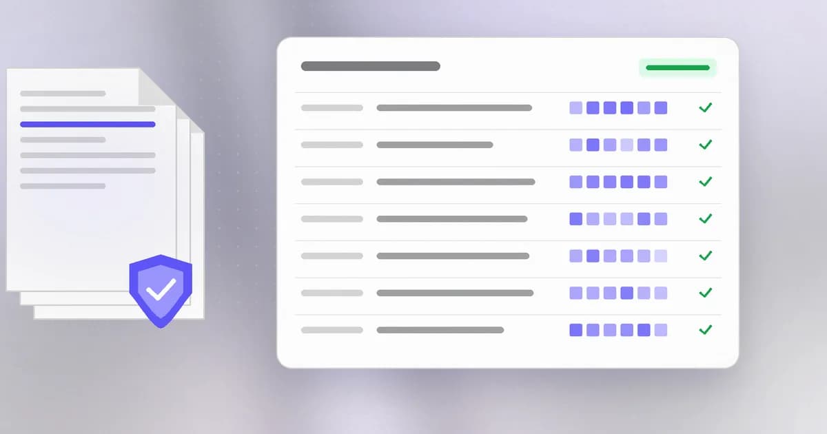 A stack of evidence documents and a hashed audit log with every entry verified