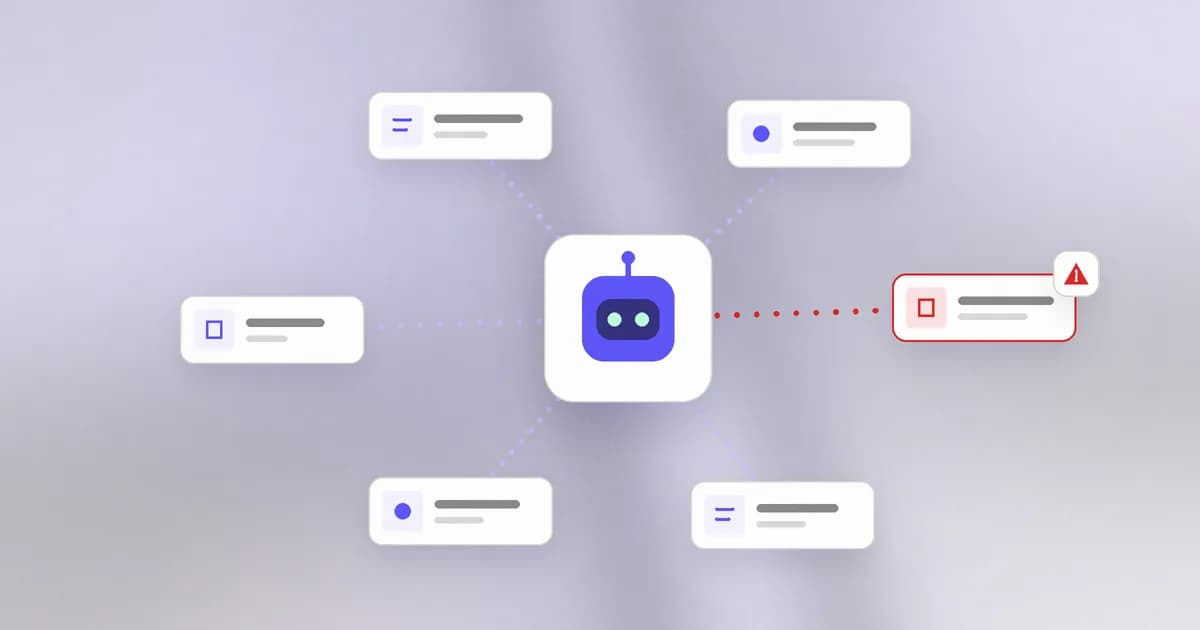 An AI agent connected to several MCP tools and skills, with one tool flagged for a hidden instruction