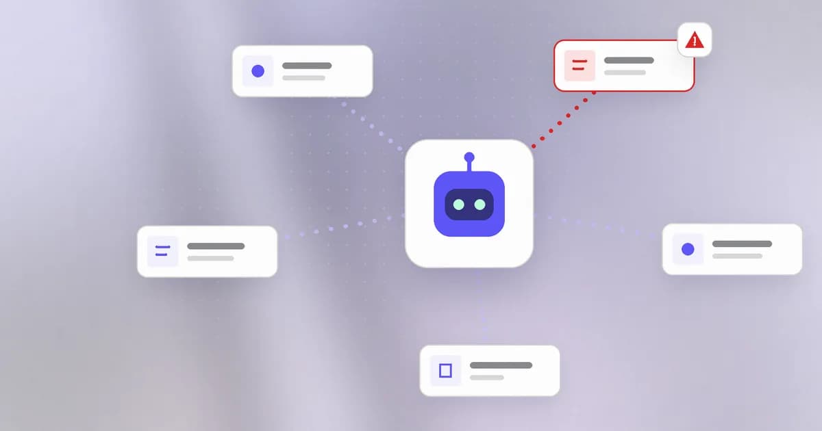 An AI agent connected to several MCP tools and skills, with one tool flagged for a hidden instruction