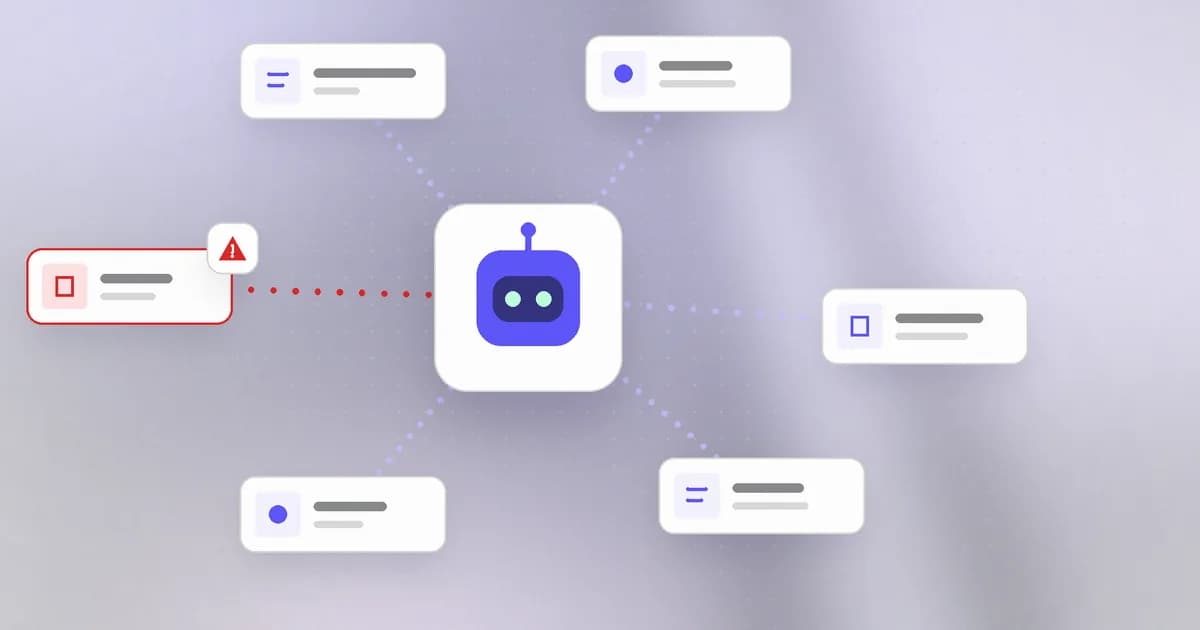An AI agent connected to several MCP tools and skills, with one tool flagged for a hidden instruction