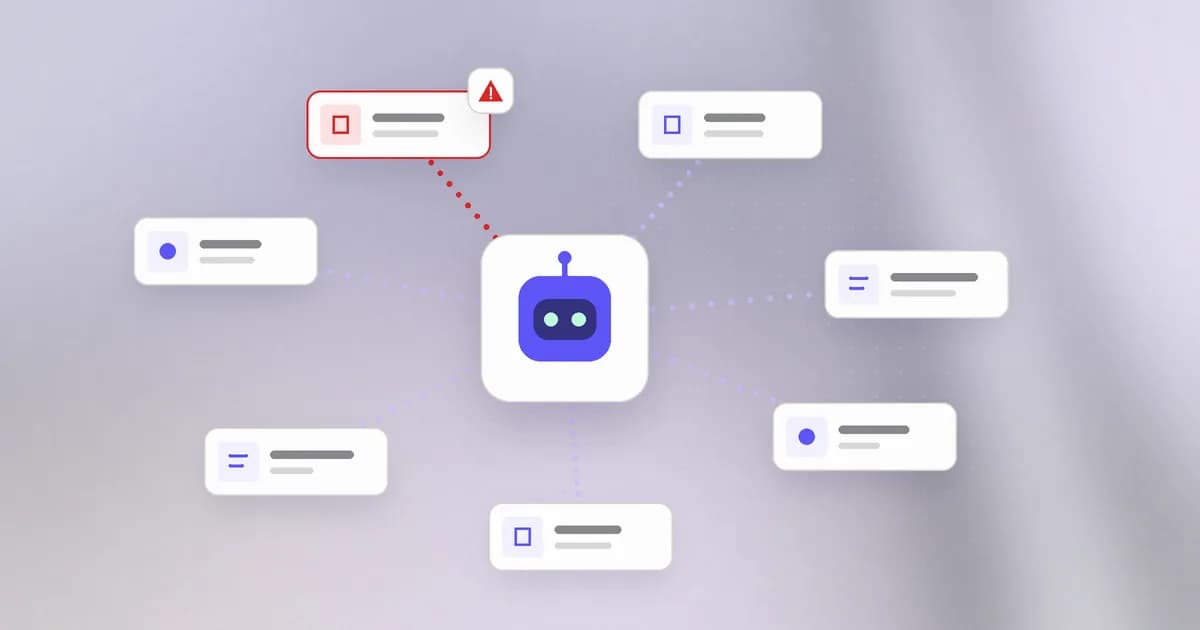 An AI agent connected to several MCP tools and skills, with one tool flagged for a hidden instruction
