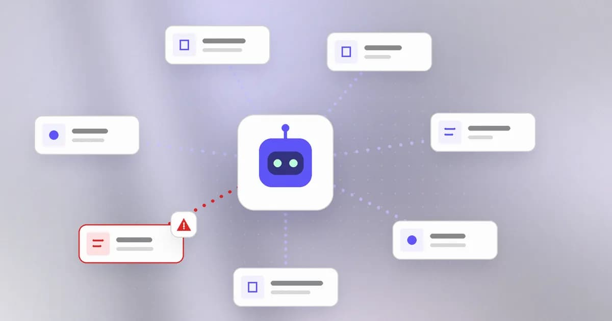 An AI agent connected to several MCP tools and skills, with one tool flagged for a hidden instruction