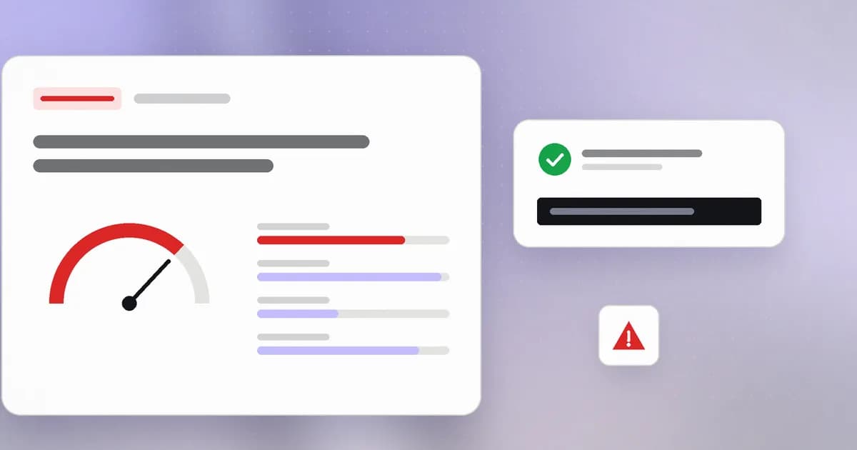 A vulnerability advisory card with a high severity gauge and a patched version ready to install