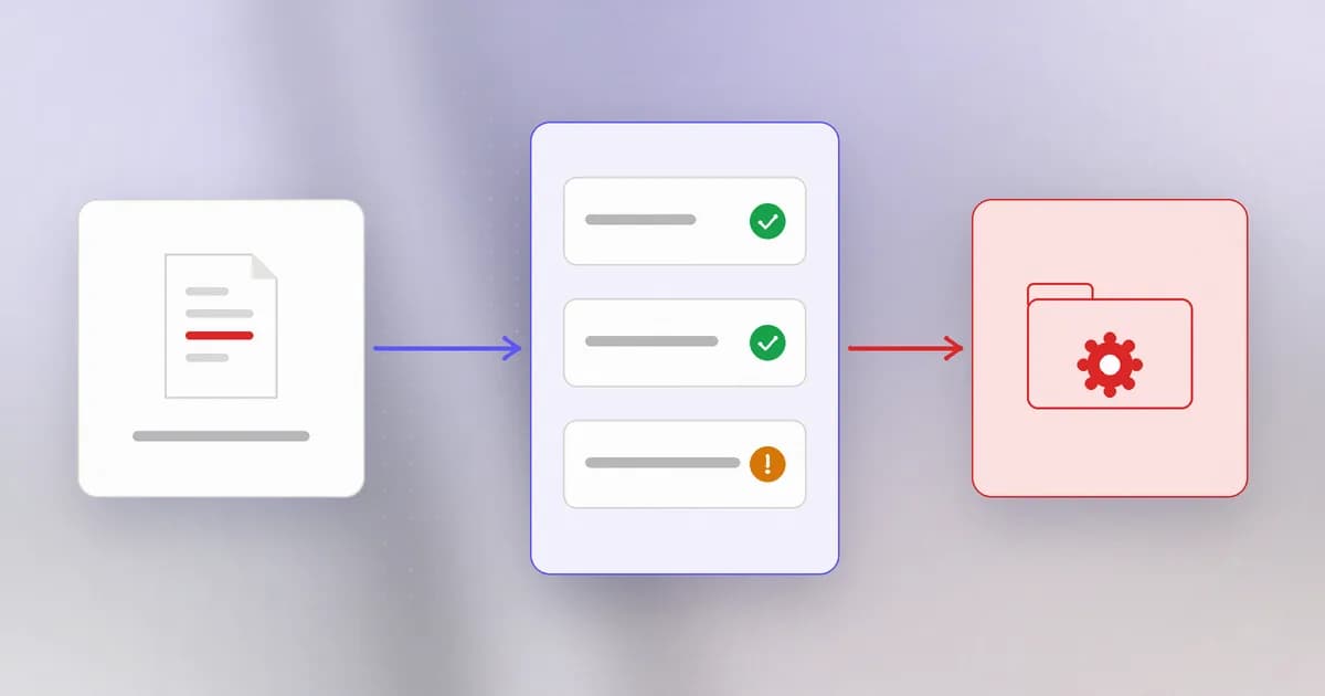 An uploaded file passing a row of checks and landing in a folder where the server runs it