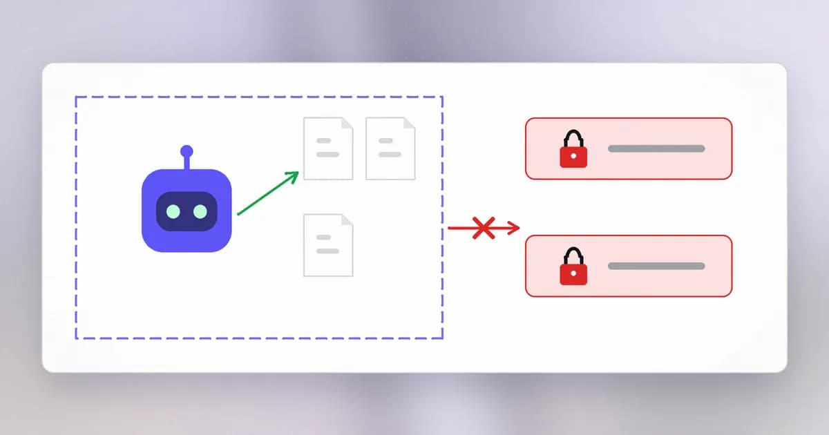 An agent inside a project folder boundary that can reach the workspace but not the SSH keys or cloud credentials outside it