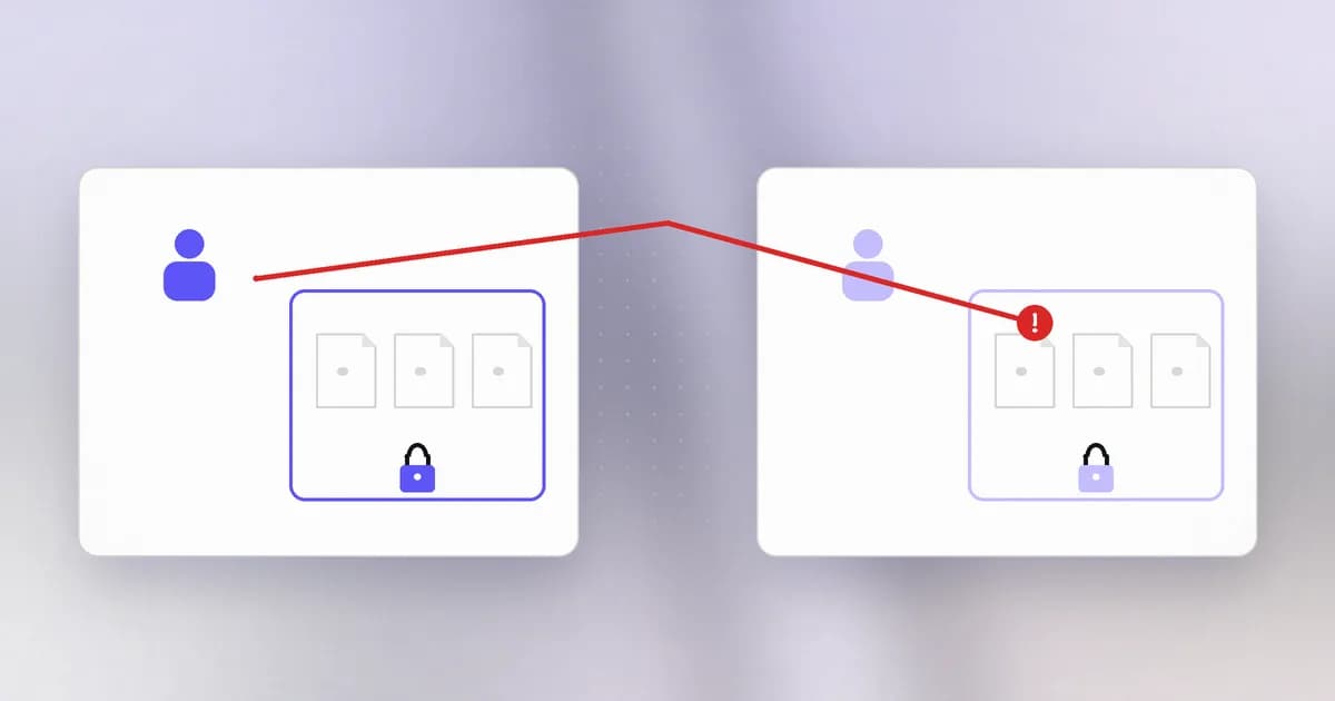 Two logged-in users, each able to open only their own box, with one reaching into the other's box