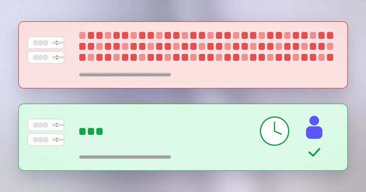 Before and after: a fast hash lets an attacker test billions of guesses a second while a slow salted hash cuts that to a trickle, with login still instant for a person