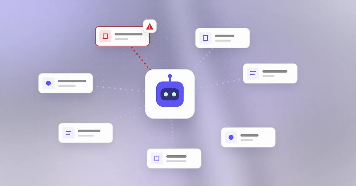 An AI agent connected to several MCP tools and skills, with one tool flagged for a hidden instruction