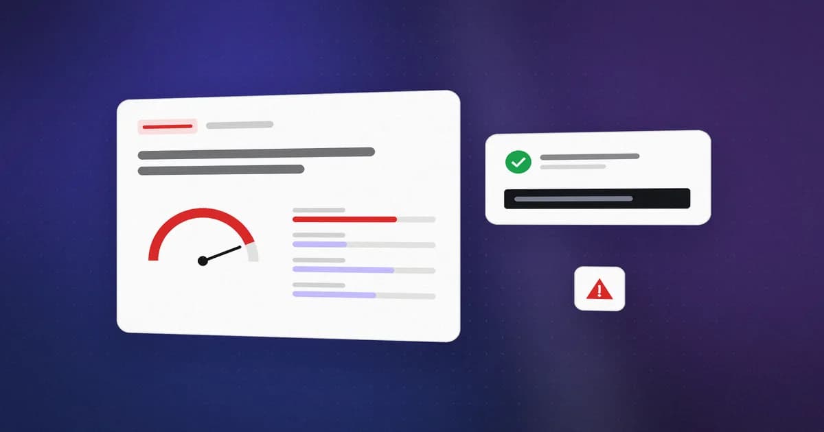 A vulnerability advisory card with a high severity gauge and a patched version ready to install