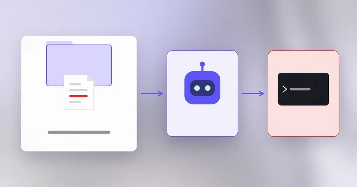A repository folder holding a config file that points to a command which an agent launches