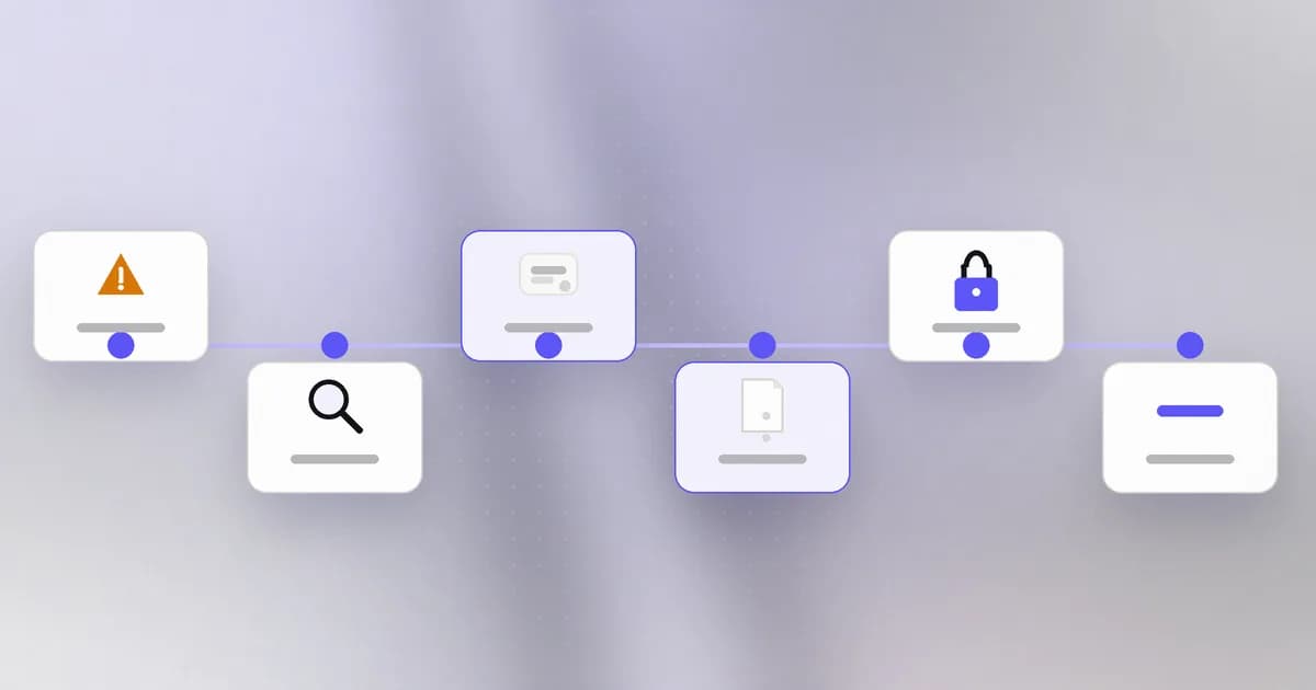A timeline for the first hour of an incident: declare, scope, contain, preserve evidence, rotate credentials, communicate